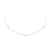 Diamond By The Inch 18ct Yellow Gold 0.15ct Diamond 3 Station Necklace