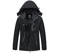 Diamond Candy Women's Lightweight Waterproof Rain Jacket with Hood for Hiking, Travel and Rainy Days Black X-Large
