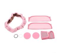 Diamond Car Accessories Set with Rhinestone Steering Wheel Cover Gear Shift Seat Belt Pads Cup Coasters Start Ring Purple Bling Interior Decor Fit(pink)