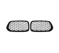 Diamond Car Front Bumper Kidney Grille Racing Grill For BMW For X2 F39 2018-2022 Gloss Black Grilles Grills Trim Accessories Bumper Grille(Black Silver)