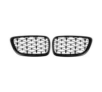 Diamond Car Front Kidney Grille Racing Grill Silver Grills Grilles For BMW For 2 Series F22 F23 F87 For M2 2014-2019 Accessories Bumper Grille(Gloss black)
