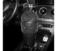 Diamond Car Storage Box, 300ml Waterproof Plastic Trash Bin for Center Console Cup Holder, Auto Interior Organizer with Gemstone Style(Black)