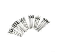 Diamond Carving Burr Set 20PCS 3x6mm Shank for carbide Core Precision | Silver diamond-coated burrs for jewelry and woodwork 45mm size fits most rotary tools for fine detail and efficient