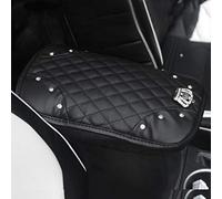 Diamond Center Console Cover Bling Arm Rest Cover for Car Armrest Cover Women Girl 7.5" x 11",Black