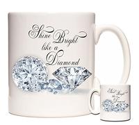DIAMOND CERAMIC MUG. Shine Bright Like A Diamond. The perfect mug for anyone who loves Diamonds. Matching Coaster Available, Can Be Personalised. Diamond Gift