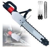 Diamond Chain Concrete Saw, 7800W/8800W Electric Precision Wall Cutting Machine, 7500 RPM, Includes 2 Chains and 2 Guide Bars, Water Fed Dust Control