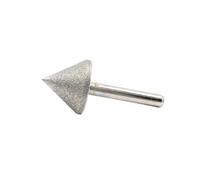 Diamond Chamfer Grinding Head 20-40mm, 6mm Shank, 180/240 Grit | 60mm Umbrella-Shaped Bit For Jade, Glass, Stone And Edge Finishing(Rough 30)