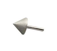 Diamond Chamfer Grinding Head 20-40mm, 6mm Shank, 180/240 Grit | 60mm Umbrella-Shaped Bit For Jade, Glass, Stone And Edge Finishing(Fine 30)