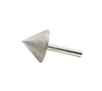 Diamond Chamfer Grinding Head 20-40mm, 6mm Shank, 180/240 Grit | 60mm Umbrella-Shaped Bit For Jade, Glass, Stone And Edge Finishing(Rough 35)
