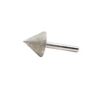 Diamond Chamfer Grinding Head 20-40mm, 6mm Shank, 180/240 Grit | 60mm Umbrella-Shaped Bit For Jade, Glass, Stone And Edge Finishing(Rough 25)