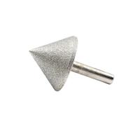 Diamond Chamfer Grinding Head 20-40mm, 6mm Shank, 180/240 Grit | 60mm Umbrella-Shaped Bit For Jade, Glass, Stone And Edge Finishing(Rough 40)
