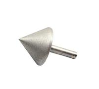 Diamond Chamfer Grinding Head 20-40mm, 6mm Shank, 180/240 Grit | 60mm Umbrella-Shaped Bit For Jade, Glass, Stone And Edge Finishing(Fine 40)