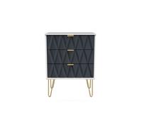 Diamond Chest of Drawers Grey & White 3 Drawers 76cm