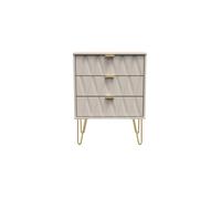 Diamond Chest of Drawers Off-White 3 Drawers 76cm