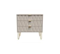 Diamond Chest of Drawers Off-White 3 Drawers 77cm