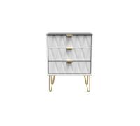 Diamond Chest of Drawers White 3 Drawers 76cm