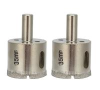 Diamond Coated Hole Saw Drill Bits 2Pcs Premium Diamond Hole Opener for Glass Ceramic Tile Marble Quartz Stone Granite 35mm 1 38in with Storage Box