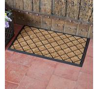 Diamond Coir Door Mat 45 x 75cm- Non Slip Outdoor Door Mat with PVC Backing