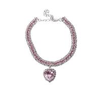 Diamond Collar for Cat Crystal Love Dog Collar Adjustable Necklace（Pink-2，Medium）