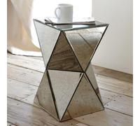 Diamond Contemporary Mirrored Bedside/Side Table FurnitureboxUK Silver One Size