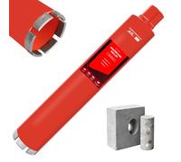 Diamond Core Drill Bit for Concrete, Masonry, Reinforced Rebar Concrete 2.5 Inch, Wet only, 15" Drilling Depth, 1-1/4"-7 Thread, Superior Welded Core Drill Bits with Roof-Top Segment