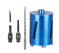 Diamond Core Drill Bit Set 117mm x 150mm Long Turbo Laser-Welded Segments for Concrete Brick Block Stone Masonry Granite Drill Bit Core Accessories with SDS Adapter,Hex Shank Adapter,Centre Drill Bit