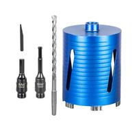 Diamond Core Drill Bit Set - 127mm x 150mm Long Turbo Laser-Welded Segments for Concrete, Brick, Block, Stone Masonry, Granite - SDS & Hex Shank Adapter, Centre Drill Bit