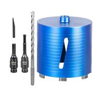 Diamond Core Drill Bit Set - 162mm x 150mm Long Turbo Laser-Welded Segments for Concrete, Brick, Block, Stone Masonry, Granite - SDS & Hex Shank Adapter, Centre Drill Bit