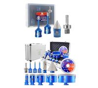 Diamond Core Drill Bit Set 6/6mm & BRSCHNITT Tile Hole Saw Kit 6/6/8/20/35/50/68/110MM
