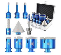 Diamond Core Drill Bit Set 6/8/10/20/35/50/68mm - BRSCHNITT Tile Hole Saw Kit &10mm Diamond Finger Milling Bit &50mm Chamfer Bit for Tile Porcelain Ceramic Marble Granite(10pcs)