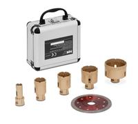 Diamond Core Drill Bit Set for Angle Grinders 20 / 35 / 40 / 50 / 68 mm Diamond Cutting Disc 115 mm - Concrete Drills by MSW Metallic silver