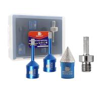 Diamond Core Drill Bit Set for Porcelain Tile Ceramic Marble Granite Drilling,BRSCHNITT 6/6mm Diamond Hole Saw &0-20mm chamfer bit+Adapter