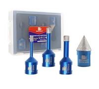 Diamond Core Drill Bit Set for Porcelain Tile Ceramic Marble Granite Drilling,BRSCHNITT 6/8/10 &0-20mm chamfer bit