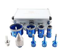 Diamond Core Drill Bit Set for Porcelain Tile Ceramic Marble Granite Drilling,BRSCHNITT 6/8/10/25/35/50/68 &0-35mm chamfer finger bit with M14 Thread &adapter