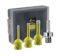 Diamond Core Drill Bits Set - 4pcs 6/8/10mm Diamond Hole Saw+1pc Hex Adapter SANLEETEK for Porcelain Ceramic Tile Marble Granite Artificial Stone M14 Thread