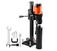 Diamond Core Drill Wet and Dry, 3200W 750RPM Rig with Stand for Efficient Hole Cutting in Concrete, Stone, and Masonry Applications