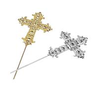 Diamond Cross Cake Topper Metal Cake Picks for Weddings Birthdays and Festivals Elegant Cupcake Decor Random Colors for Celebrations and Special Events