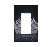 Diamond Crown Light Switch Wall Plate Faceplate Cover Single Rocker 1 Gang Decorator Outlet Receptacle Covers for Home Kitchen Room Bathroom Decor