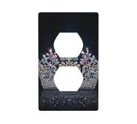 Diamond Crown Outlet Cover Light Switch Cover Decorative 1 Gang Wall Plate for Kitchen Room Bathroom Size 7x11.4cm