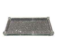 Diamond Crushed Tray Silver Trimmings Crystal Filled Kitchen Decor Home ware