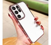 Diamond Crystal for Samsung Galaxy S25 Ultra Case S22 S23 Plus S24 Fe A17 Glitter Shockproof Luxury Plating Clear Soft Tpu Cover(For S24/pink yiDa)