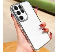 Diamond Crystal for Samsung Galaxy S25 Ultra Case S22 S23 Plus S24 Fe A17 Glitter Shockproof Luxury Plating Clear Soft Tpu Cover(For S22 Ultra/silver)