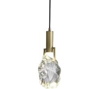 Diamond Crystal Pendant Light, LED Ceiling Hanging Light in Gold Brushed Brass Finish Crystal Hanging Light for Kitchen Island Bathroom Bedroom Bar,1PC