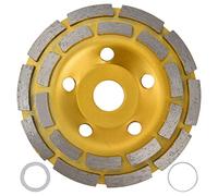 Diamond Cup Grinding Wheel, Double Row Concrete Grinding Wheels for Granite Stone Marble, High Diamond Concentration Angle Grinder Disc with Air Holes for Dry and Wet Grinding (125mm)