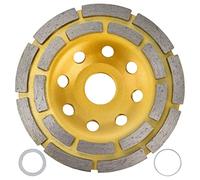 Diamond Cup Grinding Wheel, Double Row Concrete Grinding Wheels for Granite Stone Marble, High Diamond Concentration Angle Grinder Disc with Air Holes for Dry and Wet Grinding (115mm)