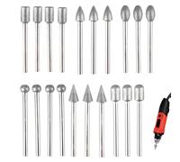 Diamond Cutter Set, 20 Pieces Engraving Pen, Diamond Burr Grinding Pins, Compatible with Dremel Rotary Tool Accessories with 1/8 Inch Shank, for Stone, Glass, Ceramic Carving, Grinding, Polishing