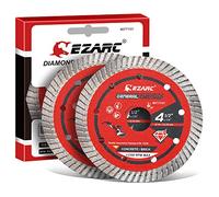Diamond Cutting Discs - EZARC 115mm Turbo Diamond Accessories for Angle Grinder, Fast Smooth Cutting on Granite, Marble, Concrete,Brick (2-Pack)