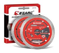 Diamond Cutting Discs - EZARC 125mm Turbo Diamond Blades for Angle Grinder, Fast Smooth Cutting on Granite, Marble, Concrete,Brick (2-Pack)