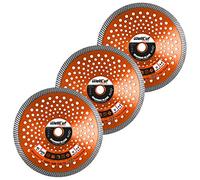 Diamond Cutting Discs For Angle Grinder 230mm 22.23mm Bore, Fast Clean Cut on Concrete Reinforced Concrete Marble And Granite Stone Sandstone Brick Tiles Or Ceramic Tiles WellCut (Pack of 3)