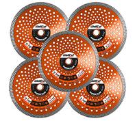 Diamond Cutting Discs For Angle Grinder 230mm 22.23mm Bore, Fast Clean Cut on Concrete Reinforced Concrete Marble And Granite Stone Sandstone Brick Tiles Or Ceramic Tiles WellCut (Pack of 5)